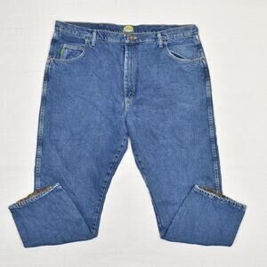 Cabela's Men's Jeans Straight Work Cotton Blue Size 42x30 Flannel Lined Outdoor